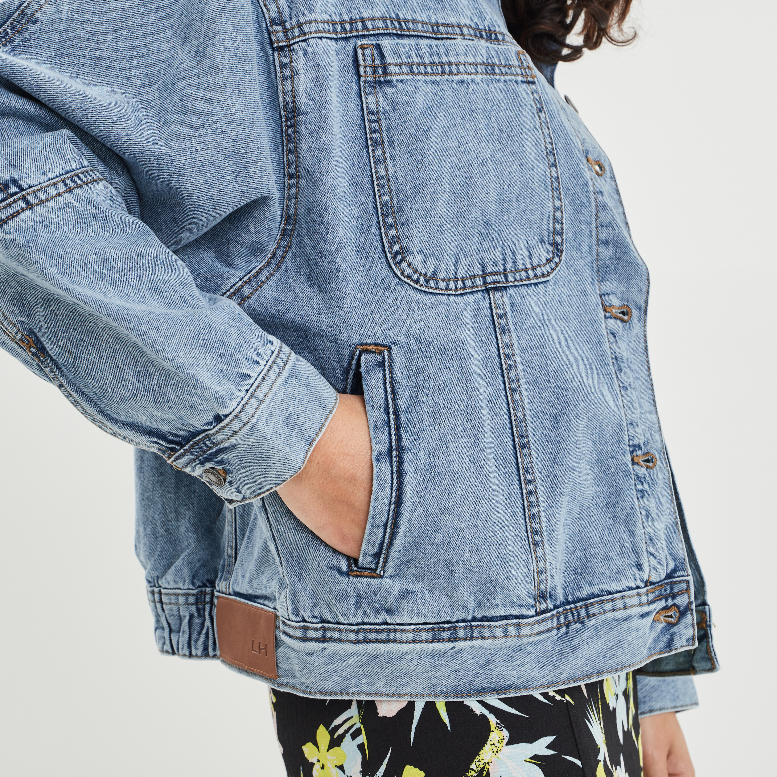 Veste en jean ample boutonnée denim triple stone femme | La Halle