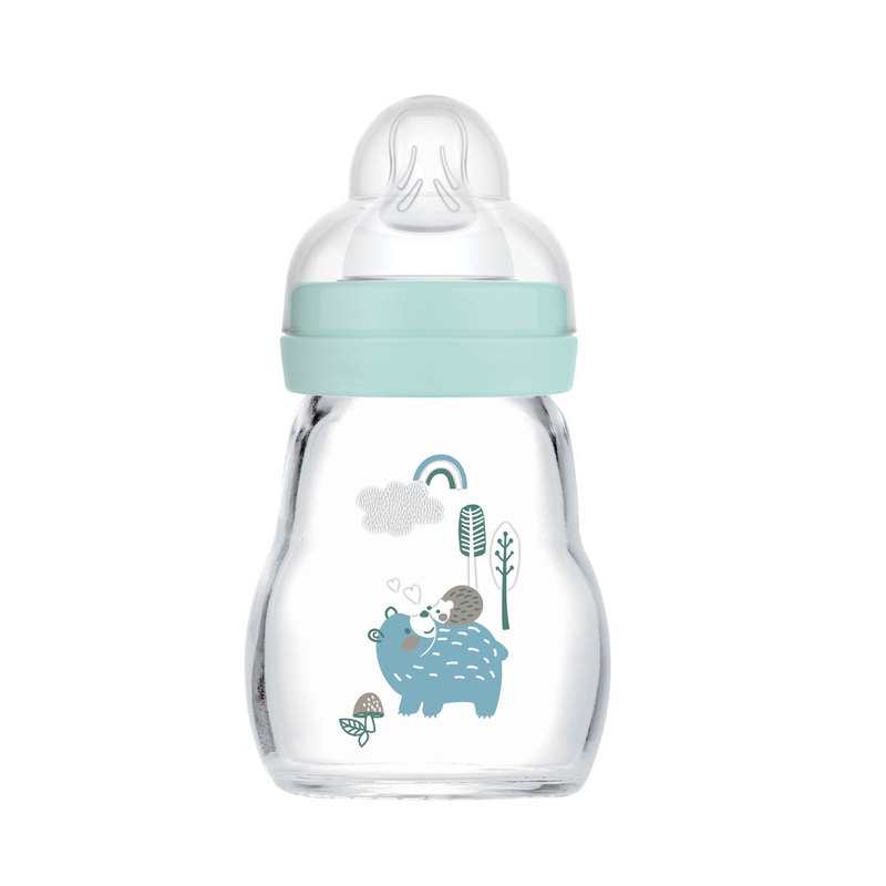 Biberon en verre 170ml bleu MAM