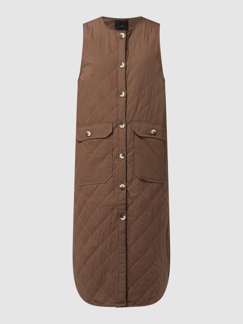 Oversized Steppweste aus Baumwolle Modell 'Wasi' in khaki