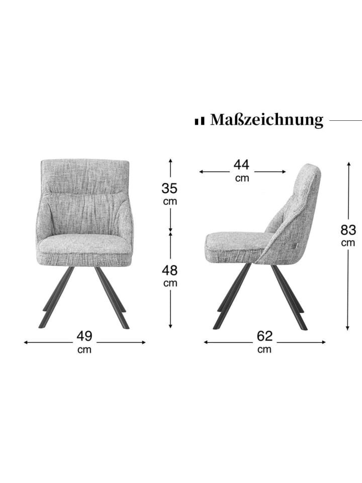 DUBI Möbel 2er-Set: Drehstuhl SERINA  in Rosa - (B)61 x (H)81 x  (T)62 cm günstig kaufen onesize