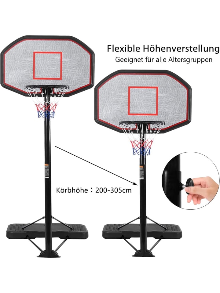 COSTWAY Basketballständer von 202 bis 305cm in Schwarz günstig kaufen onesize