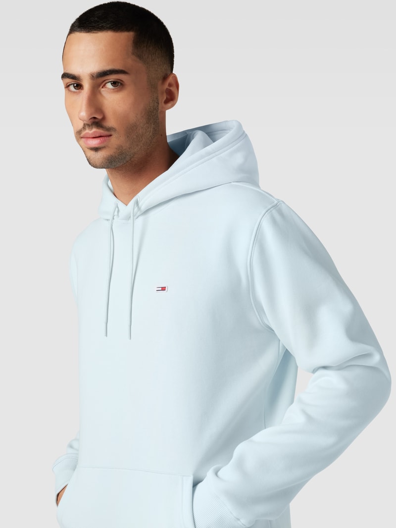 Hoodie mit Label-Stitching in hellblau