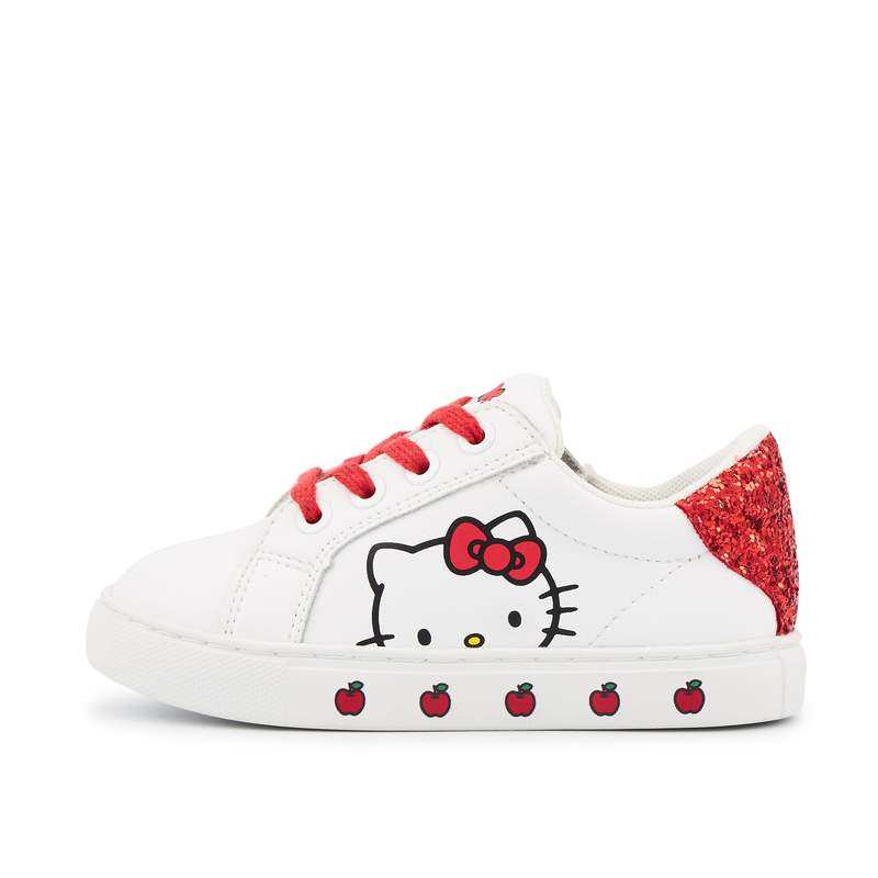 Baskets en cuir Mini Simone hello kitty glitter rouge