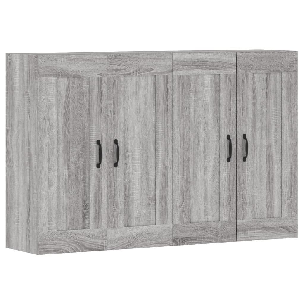 vidaXL Sideboard Wandschränke 2 Stk. Grau Sonoma Holzwerkstoff (2 St)