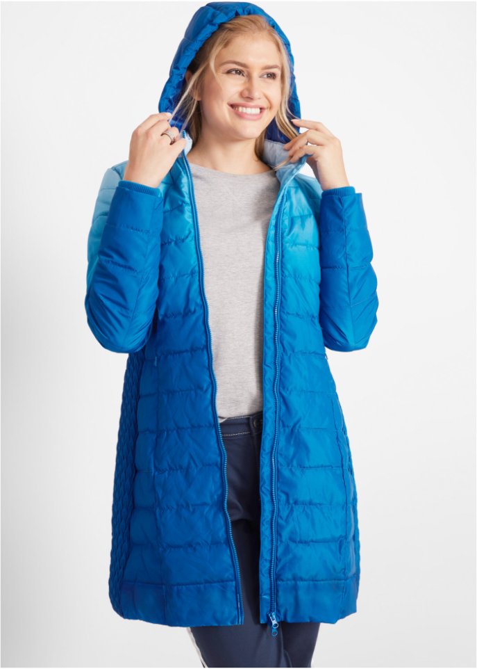 Steppjacke mit Farbverlauf und elastischem Einsatz seitlich
