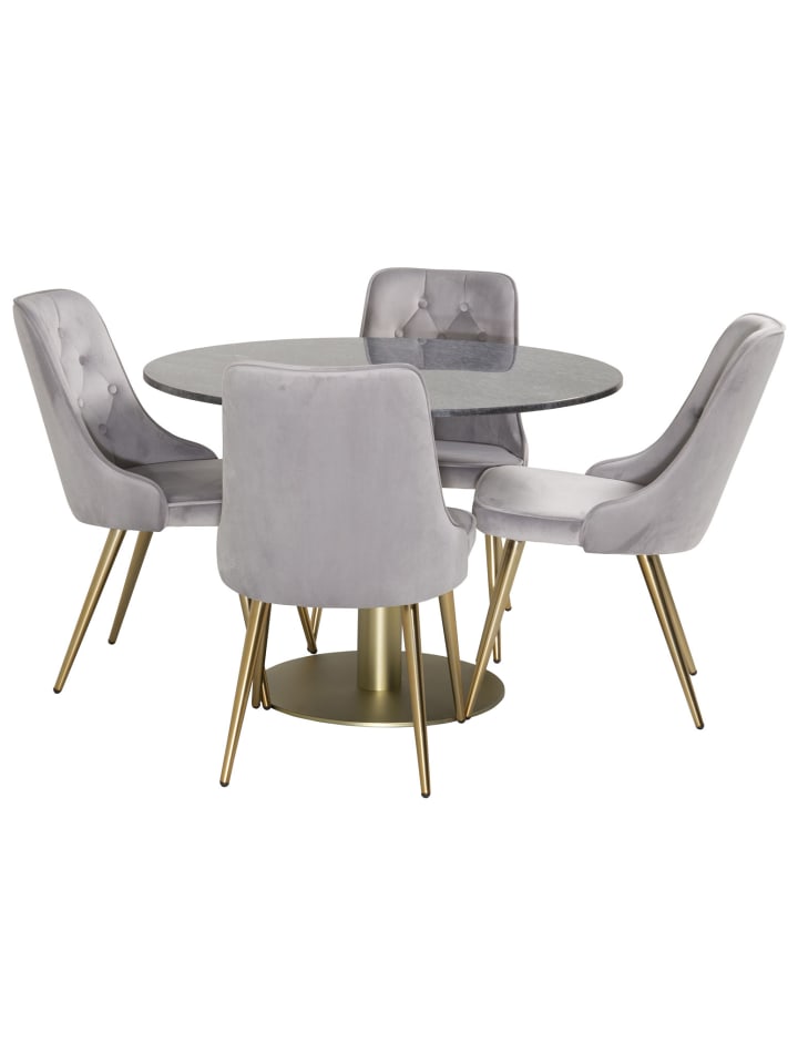 ebuy24 Essgruppe Estelle 17 (5-teilig) Hellgrau 106 x 106 cm günstig kaufen onesize