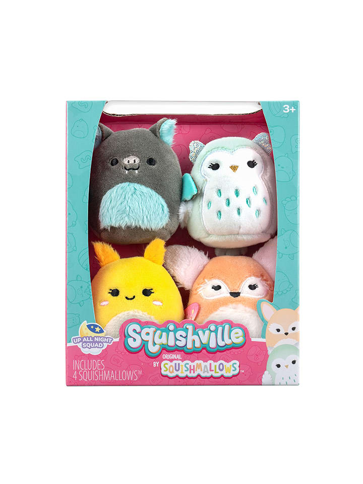 Squishville 4er-Set: Kuscheltiere 