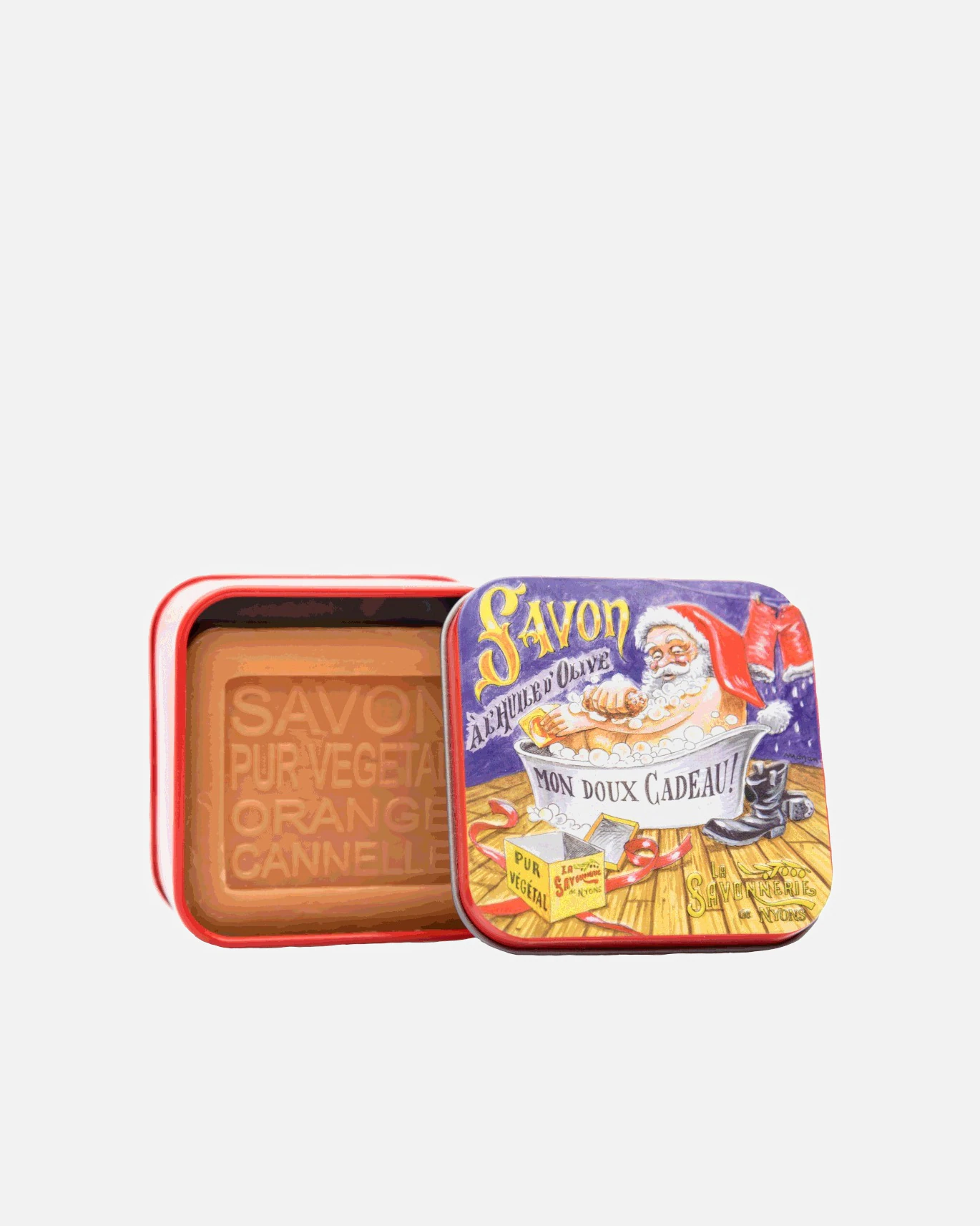 Săpun Nyons Soap Factory 100g Portocală-Scorțișoară și Cutie de Baie Metalică