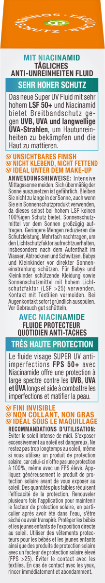 Sonnenfluid Gesicht super UV mit Niacinamid, LSF 50+, 40 ml