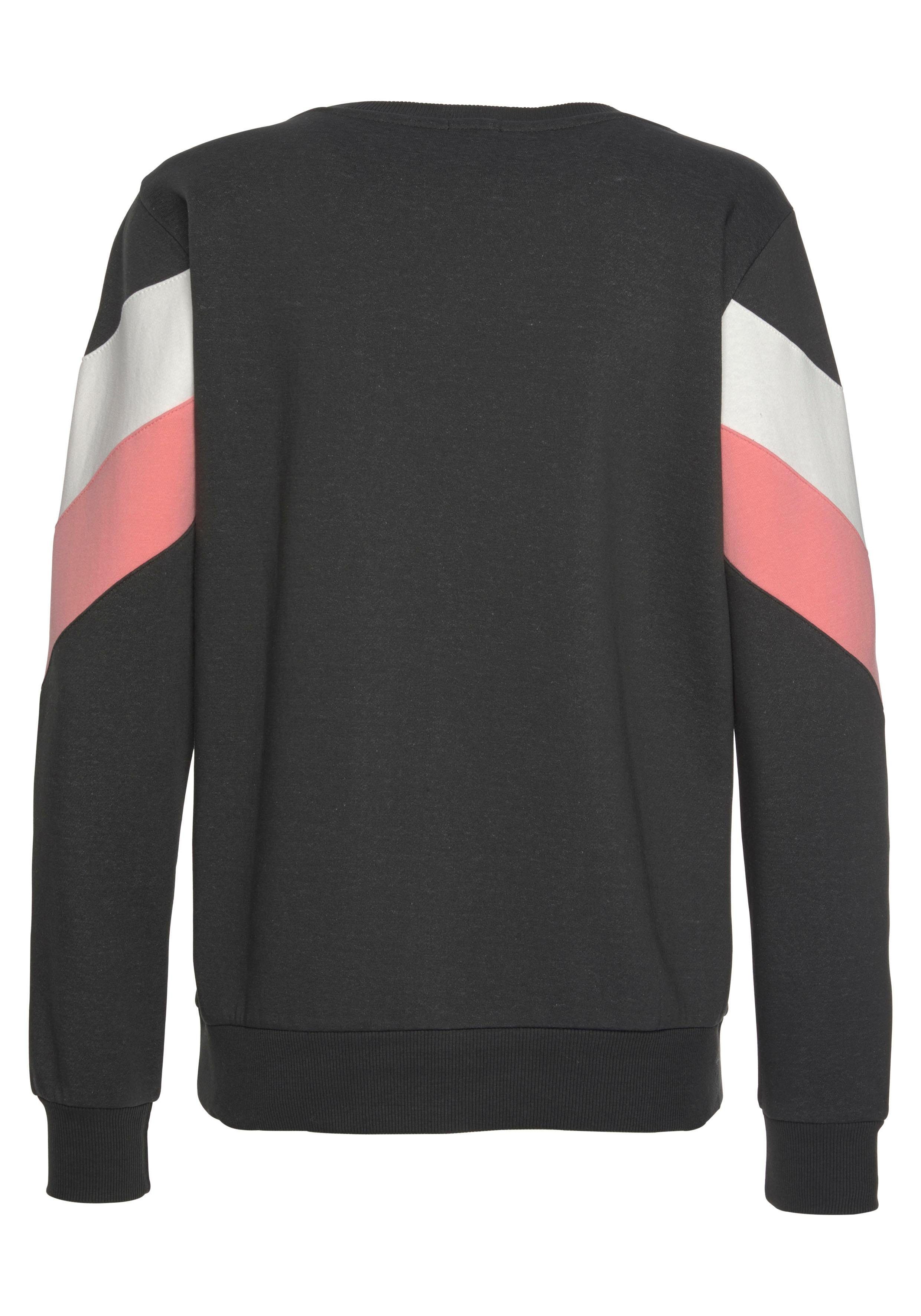 H.I.S Sweatshirt mit Kontraststreifen an Vorderseite und Ärmeln, Loungeanzug