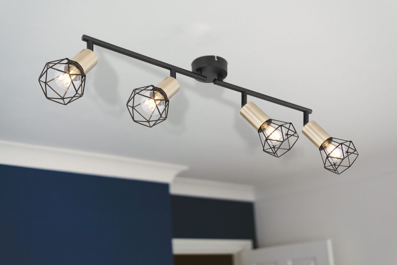 Globo Lighting - XARA I - Strahler Metall schwarz, 4x E14
