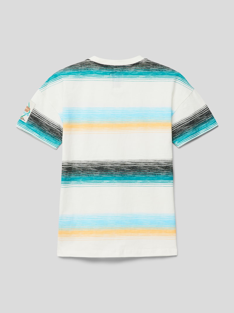 T-Shirt mit Streifenmuster in blau