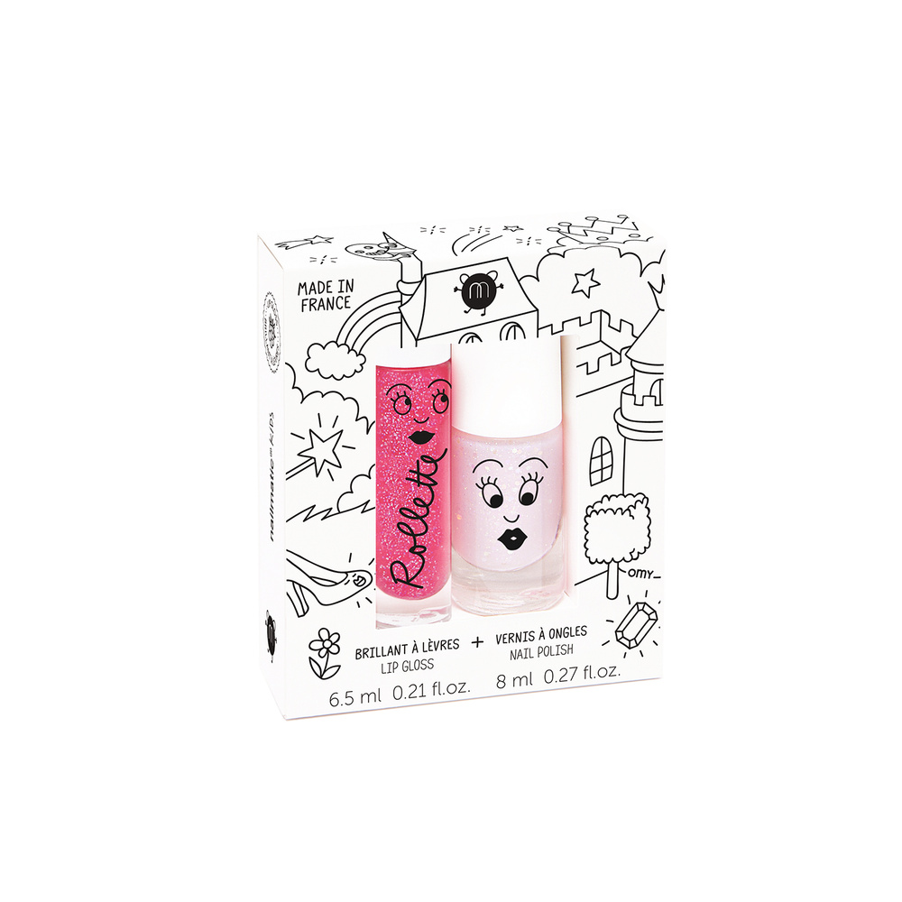 nailmatic Coffret duo rollette et vernis à l'eau FAIRYTALES SET ROLL FRAMBOISE + VERNIS POLLY