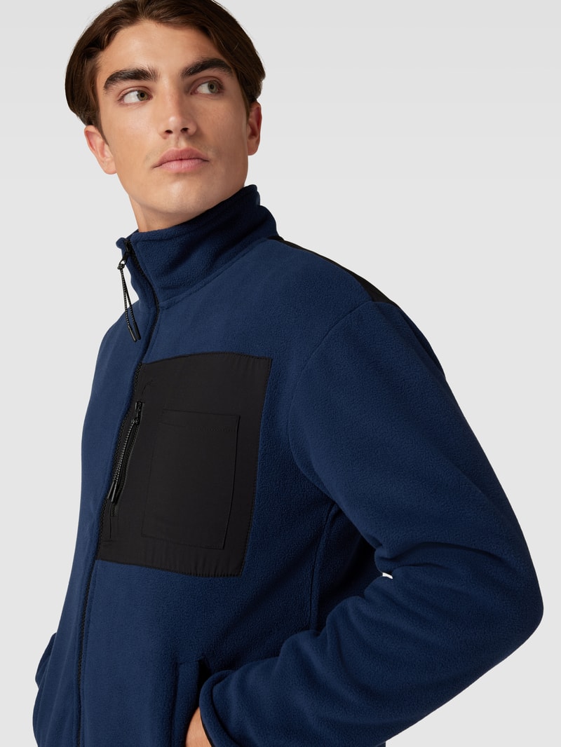 Sweatjacke mit Stehkragen in royalblau