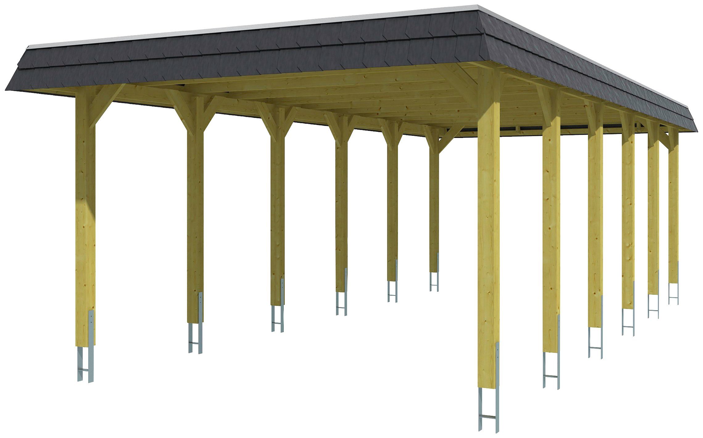 Skanholz Einzelcarport Spreewald, BxT: 396x893 cm, 209 cm Einfahrtshöhe