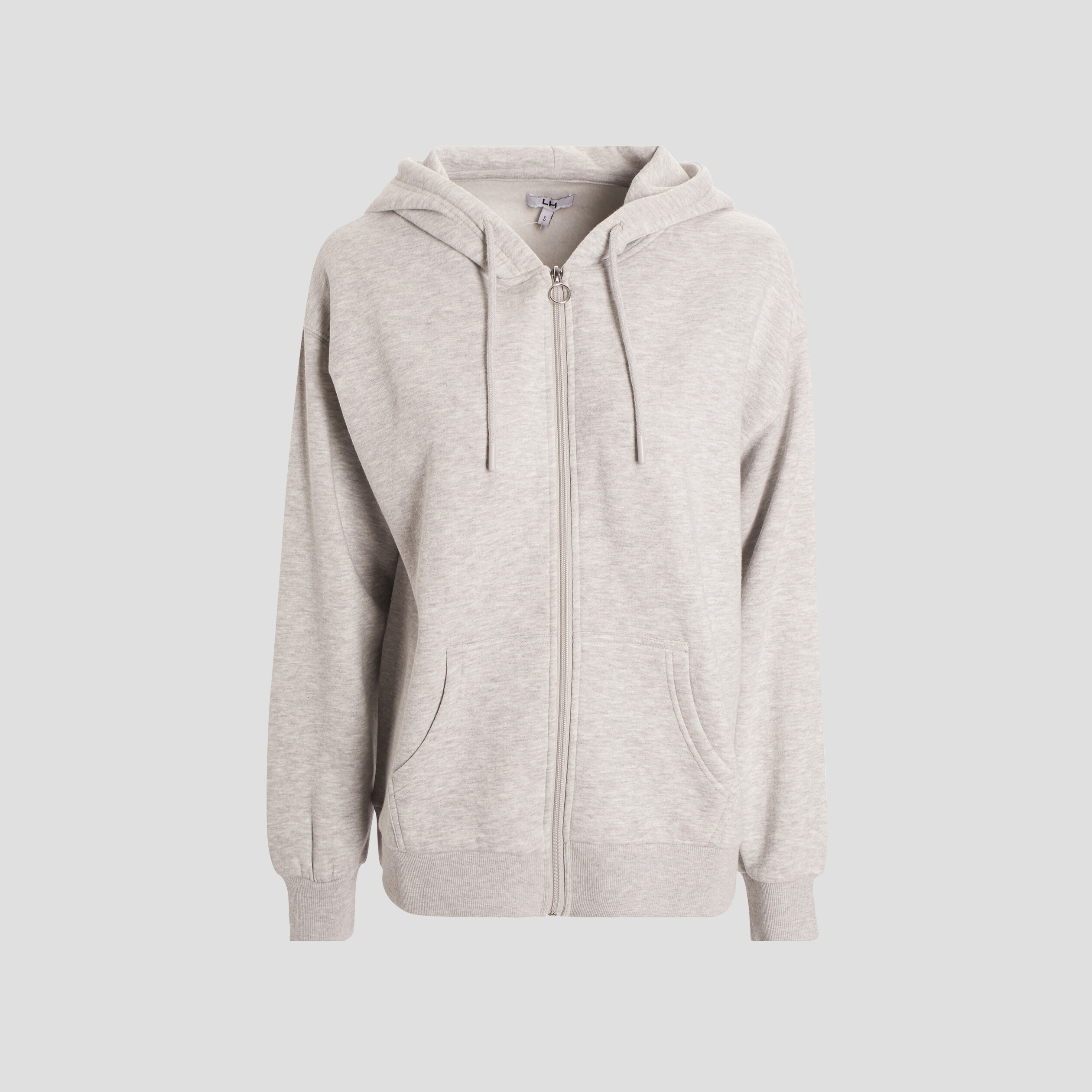 Sweat zippé à capuche gris clair femme | La Halle