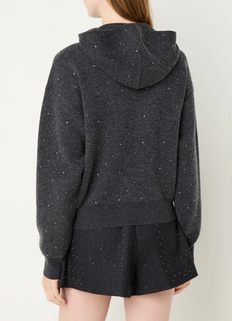Sandro Fine-knit sweater in wool blend with rhinestones