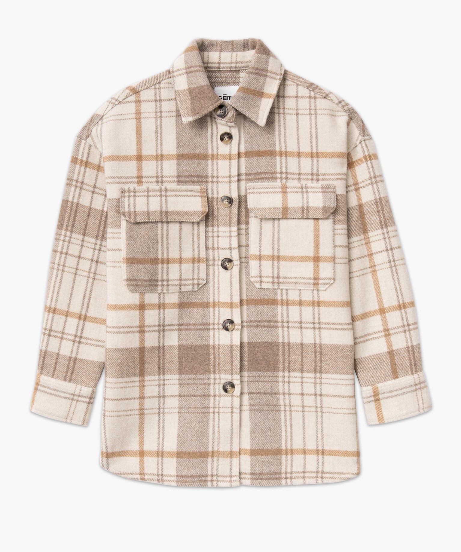Veste chemise à carreaux avec larges poches femme carreaux | GEMO
