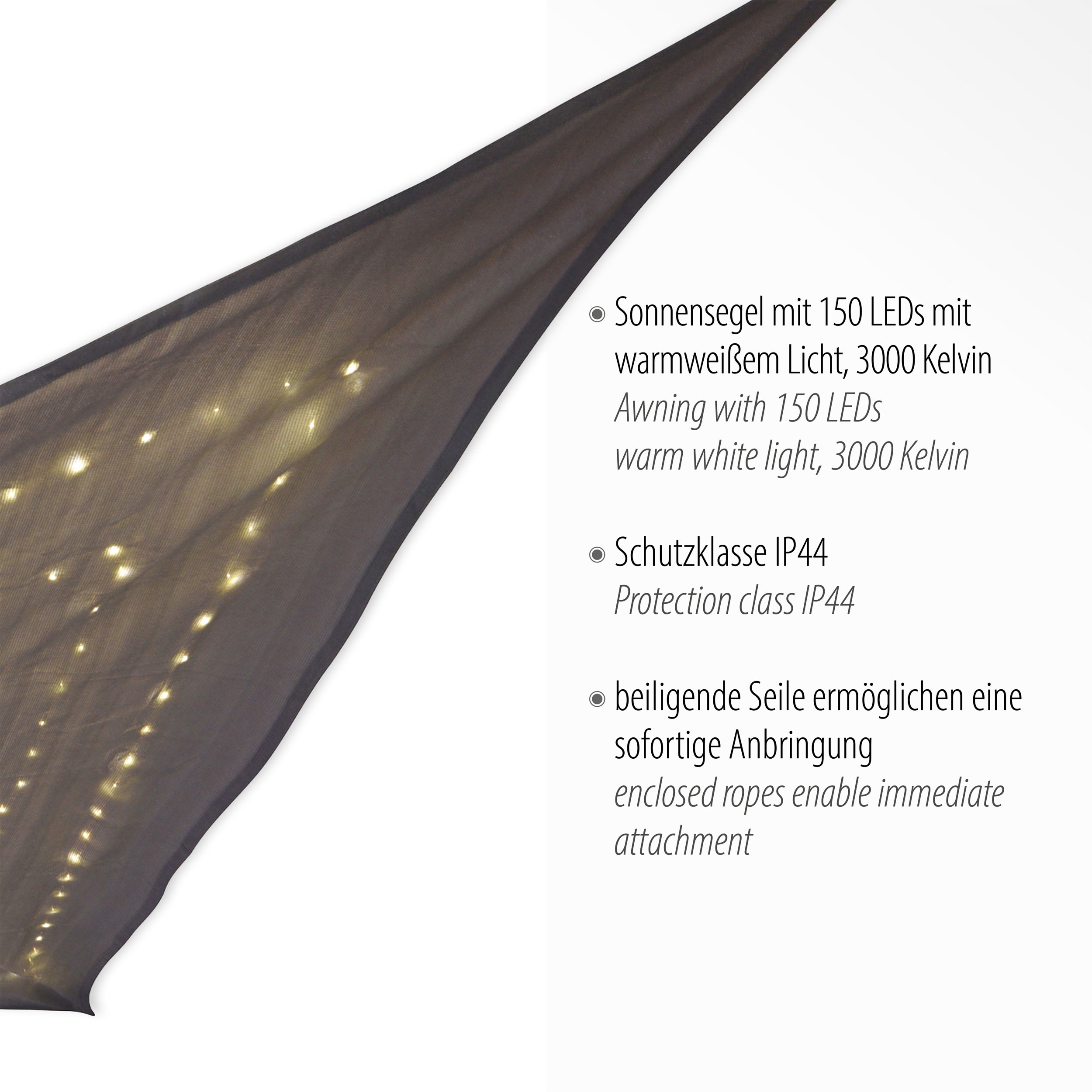 JUST LIGHT.LED-Solar Sonnensegel
