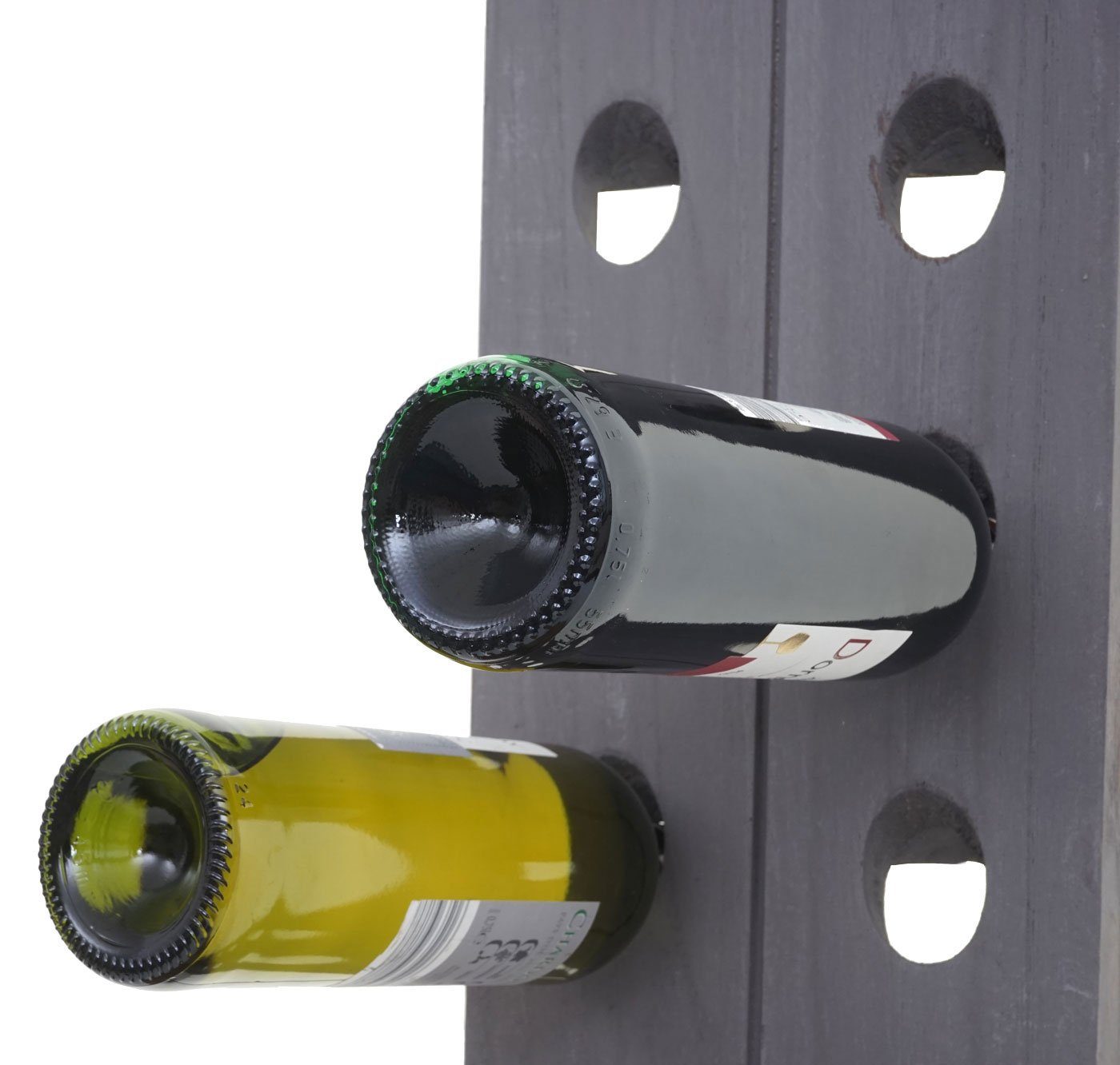 MCW Weinregal Weinregal-20, Rüttelbrett, Für 20 Flaschen geeignet, Zur Wandmontage
