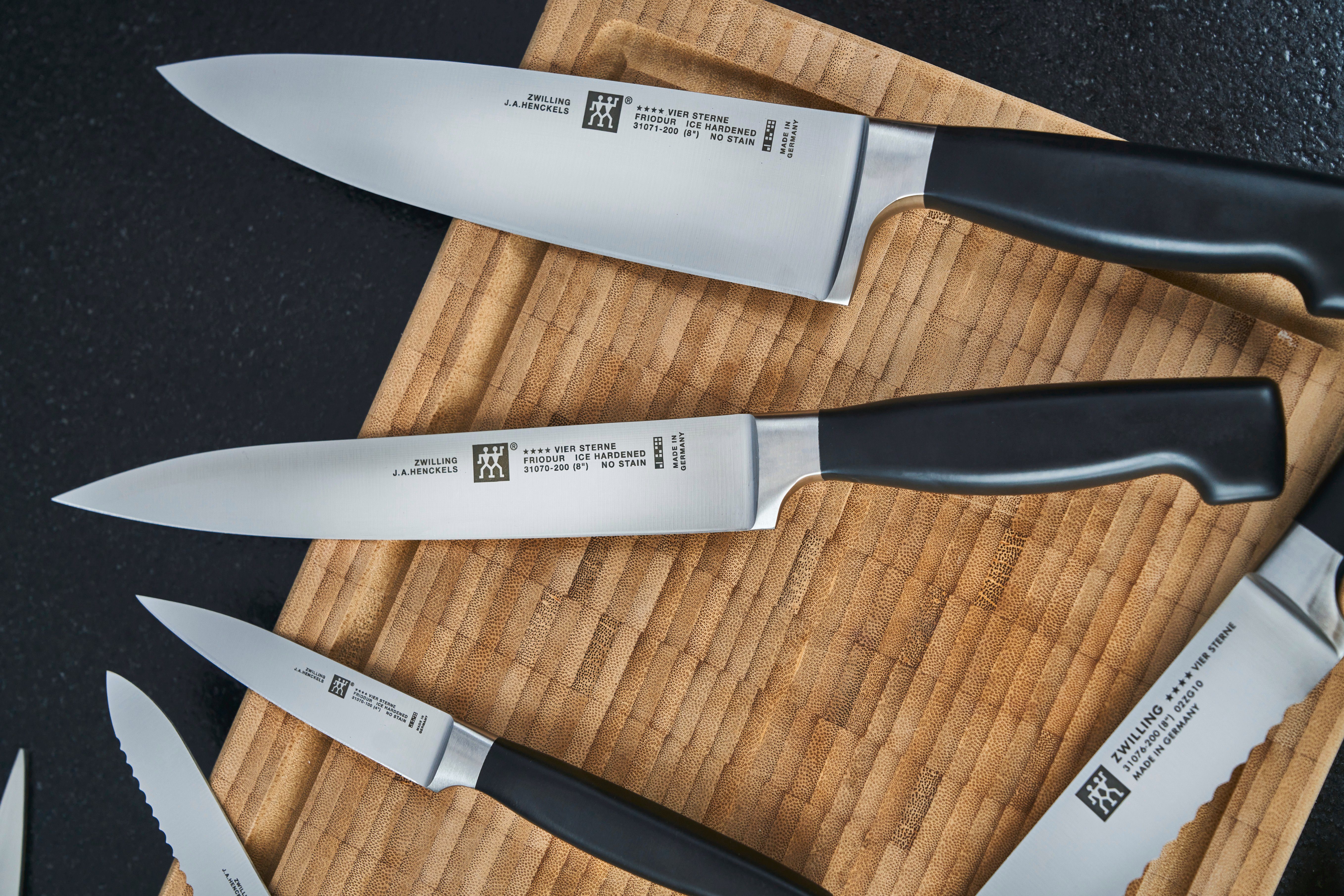 Zwilling Messerblock Vier Sterne 7-tlg., Made in Germany, Messer und Schere aus rostfreiem Spezialstahl