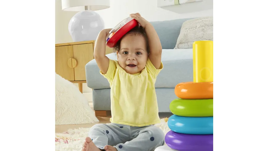 Fisher-Price Gigantische Farbring Pyramide, Steckspielzeug, Stapelturm