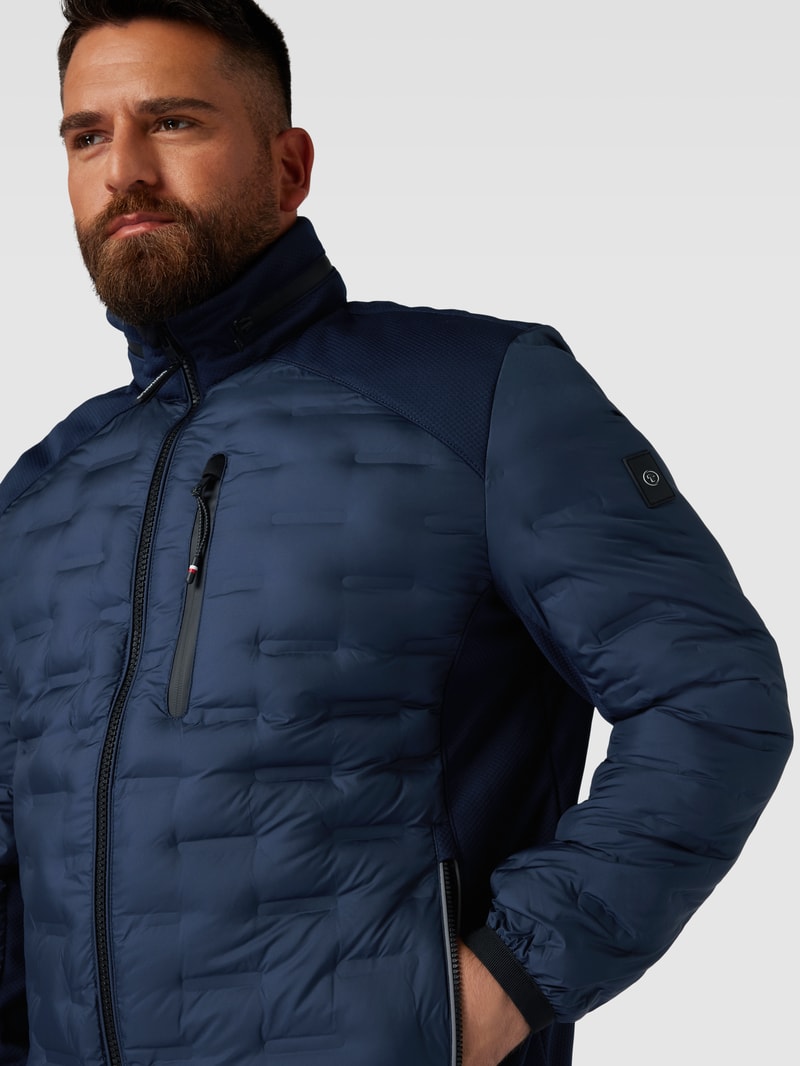 PLUS SIZE Steppjacke mit Brusttasche Modell 'Hybrid' in marineblau