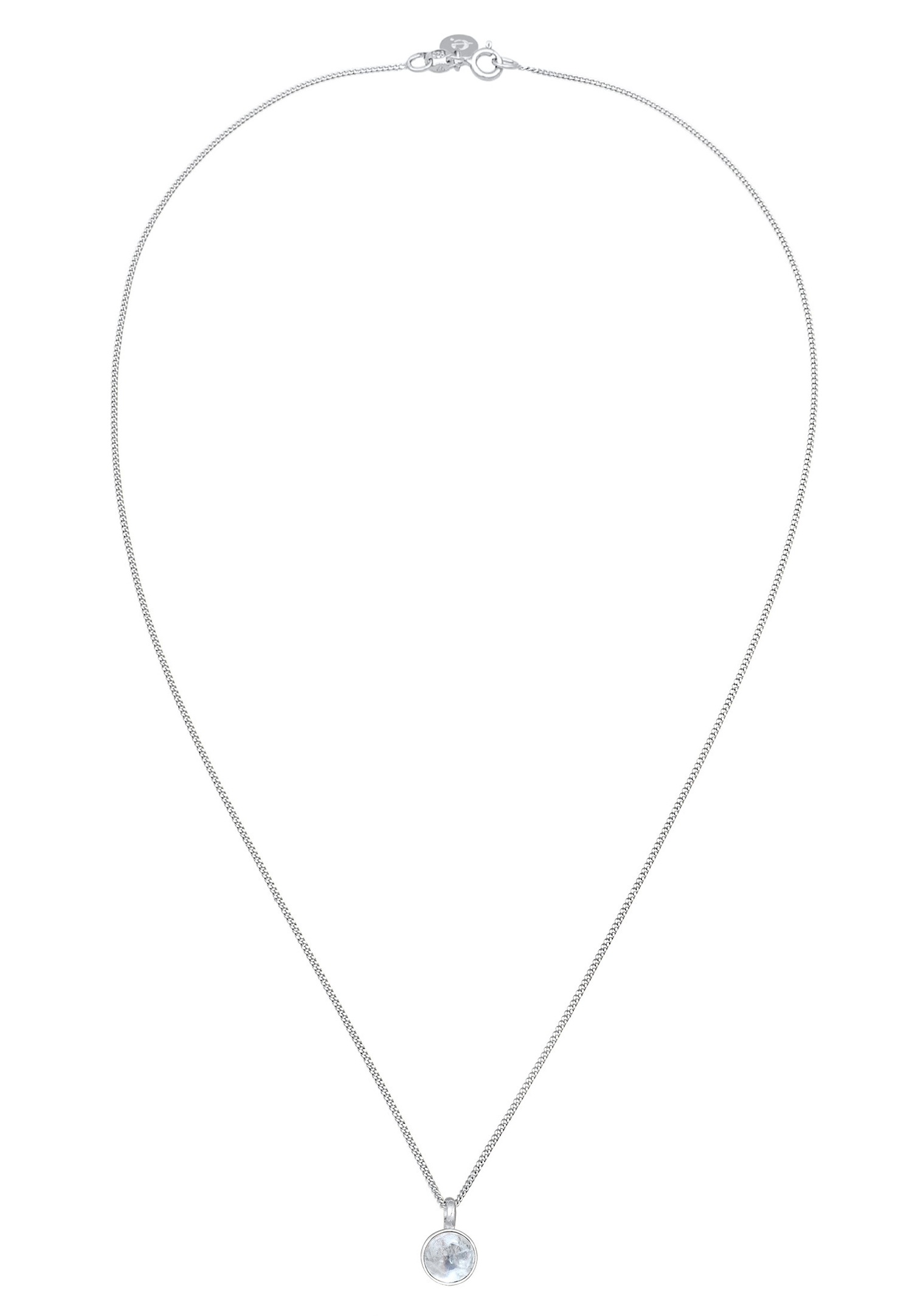 Colgante solitario clásico Elli PREMIUM para mujer con piedra lunar en plata de ley 925