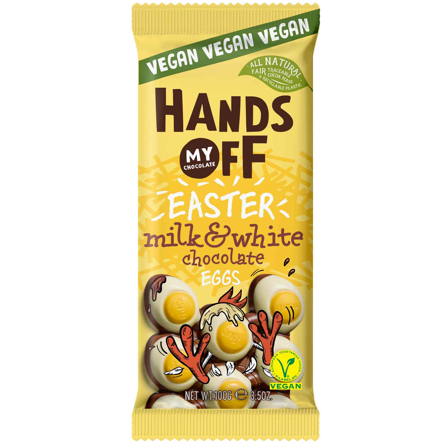 Hands Off My Chocolate Easter Milk & White Chocolate Eggs Vegan 100g
