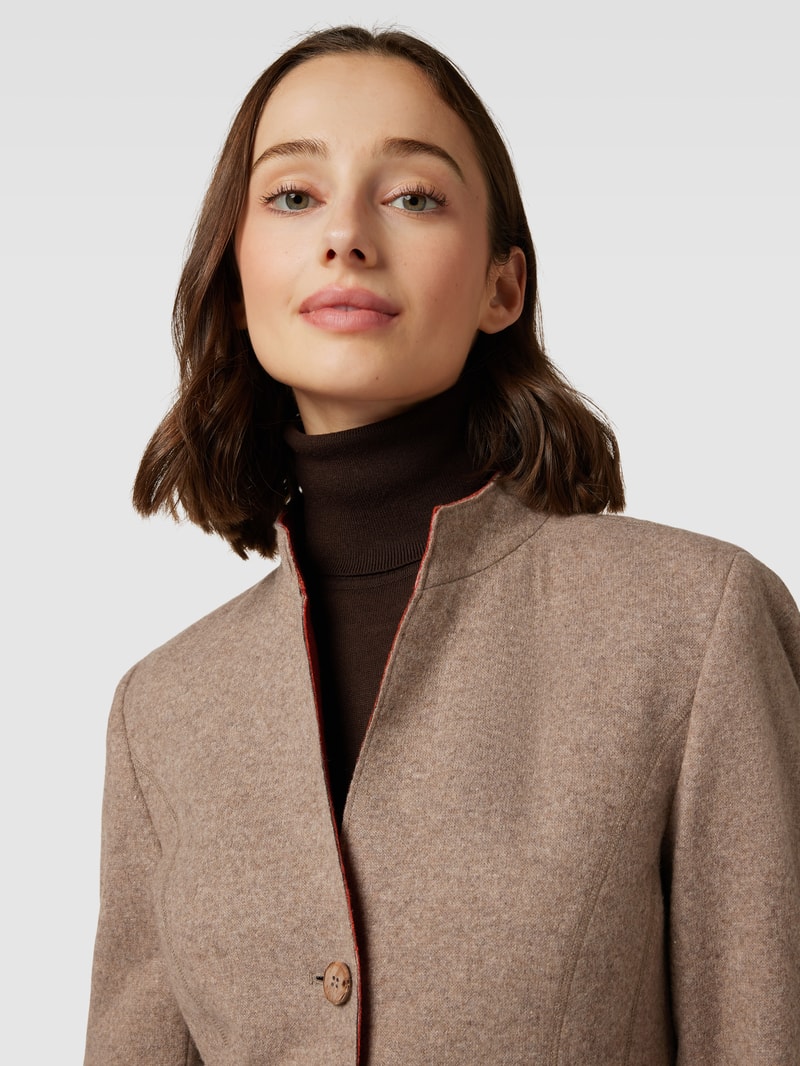 Blazer mit Stehkragen in haselnuss braun