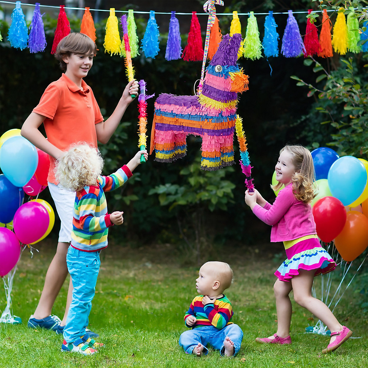 4 tlg. Pinata Set Esel