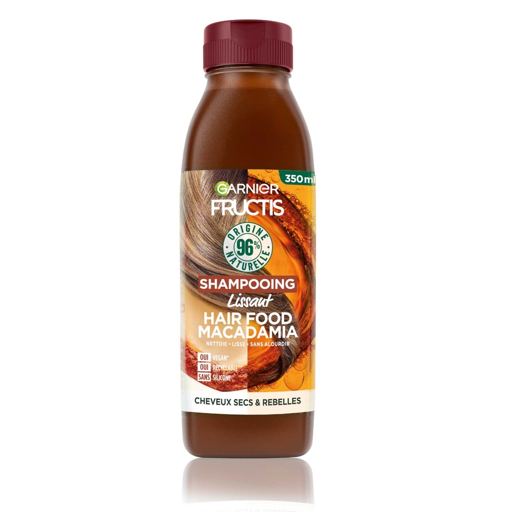garnier Fructis Hair Food shampooing lissant à la macadamia pour les cheveux secs et rebelles
