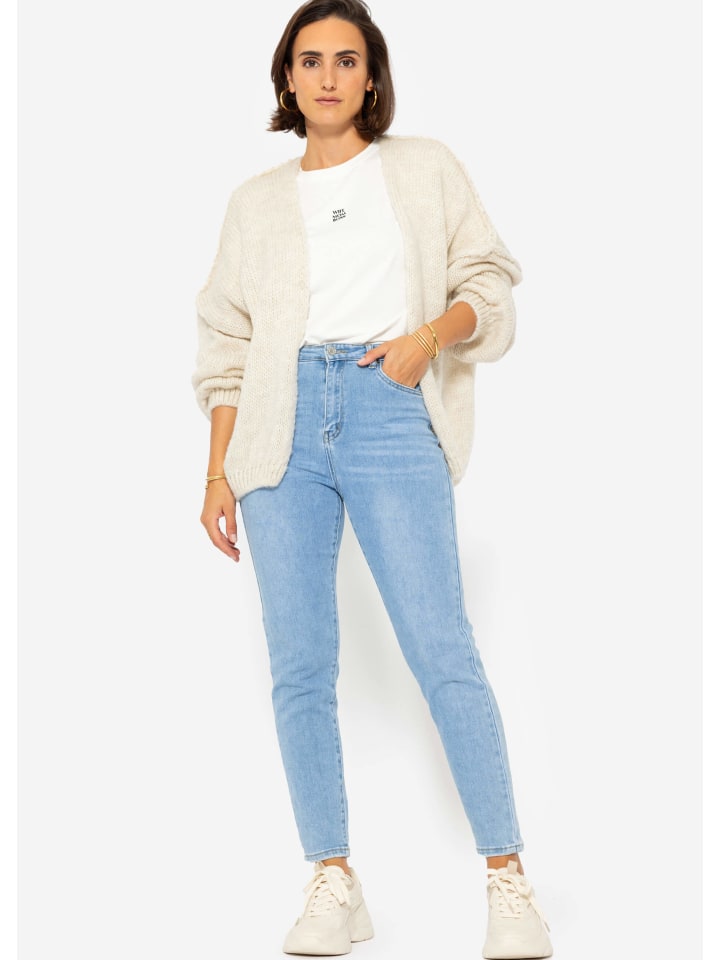 SASSYCLASSY Cardigan mit Außennähten in Beige günstig kaufen