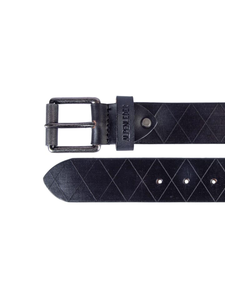 Alpenleder Ledergürtel Raute in Schwarz günstig kaufen onesize