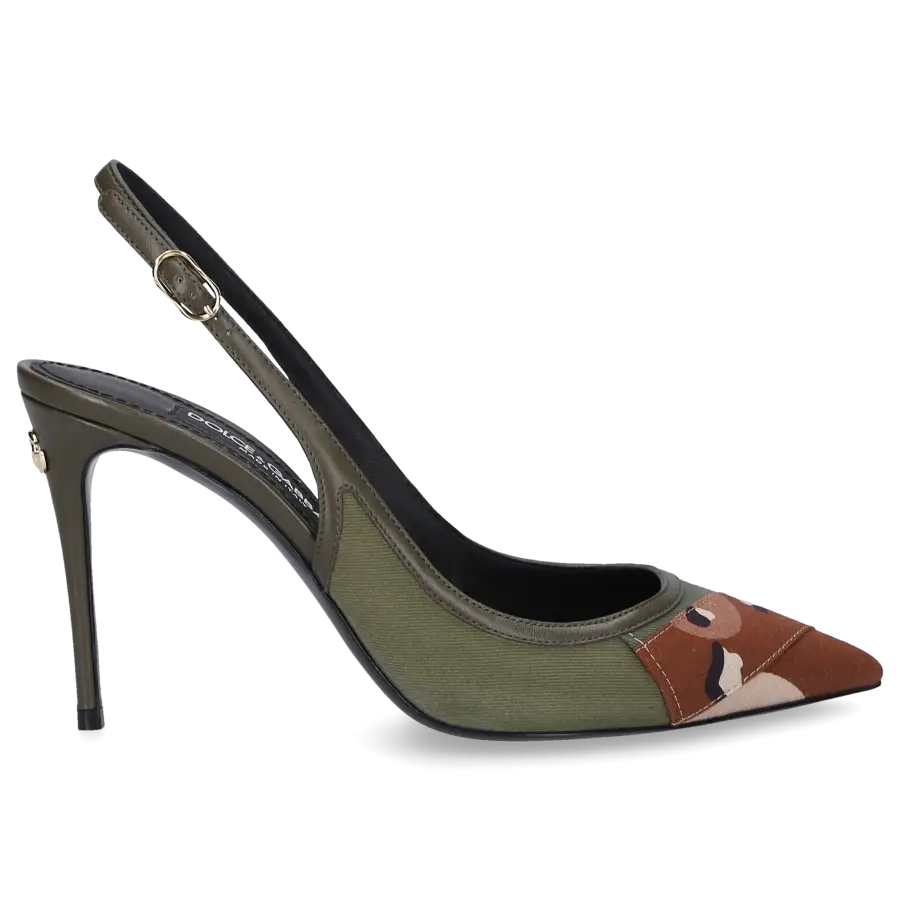 Dolce & Gabbana - Slingpumps CG0593 Canvas - grün
