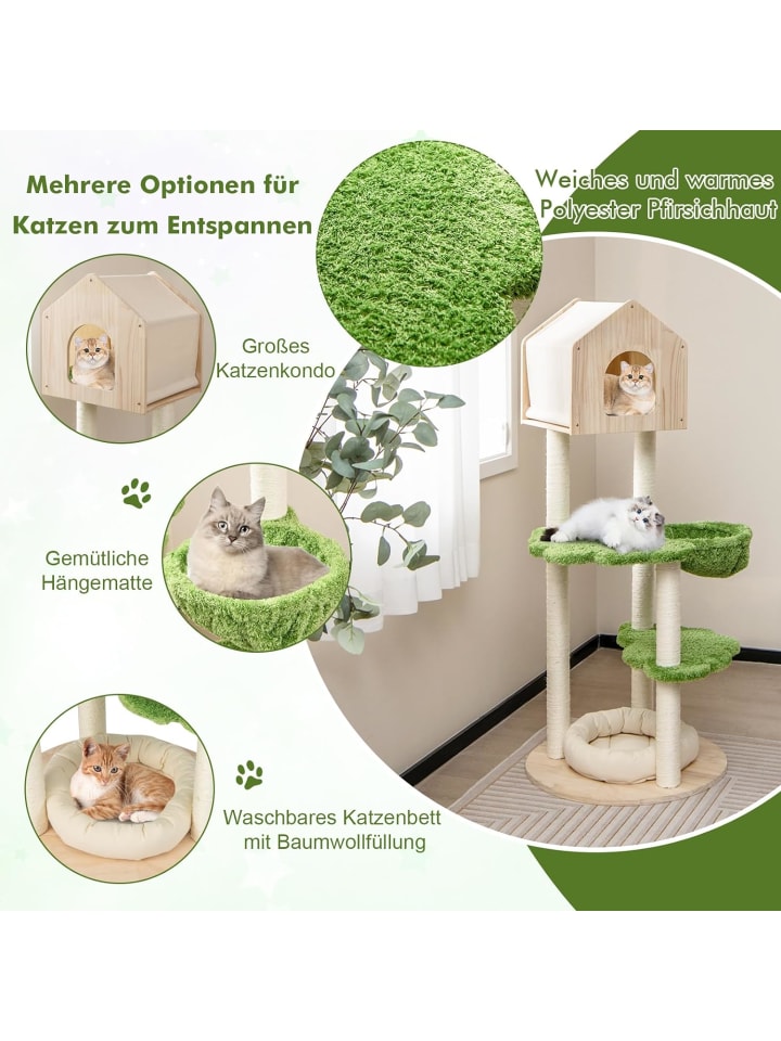 COSTWAY Kratzbaum 139cm in Grün günstig kaufen onesize