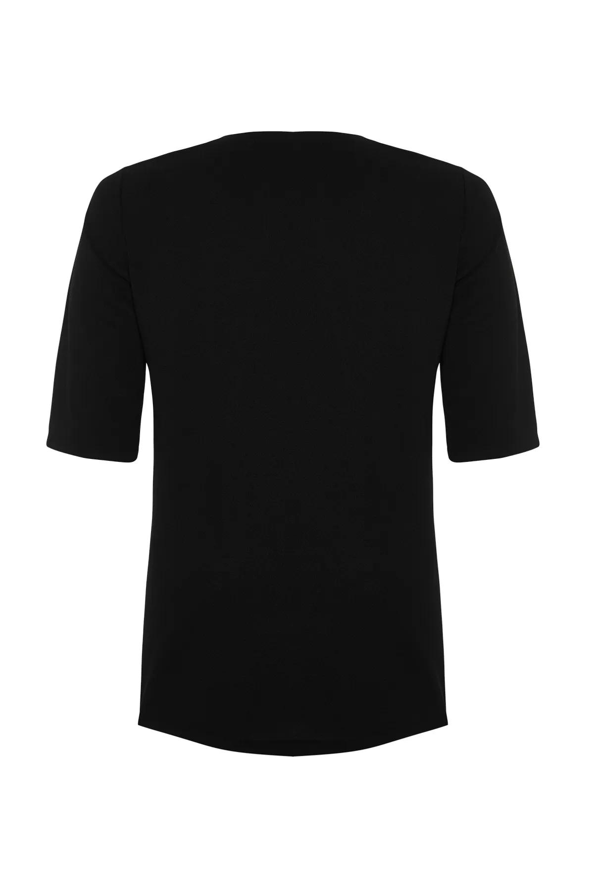 Trendyol Curve  Schwarze Strickbluse mit Dreiviertelärmeln TBBSS24BF00060