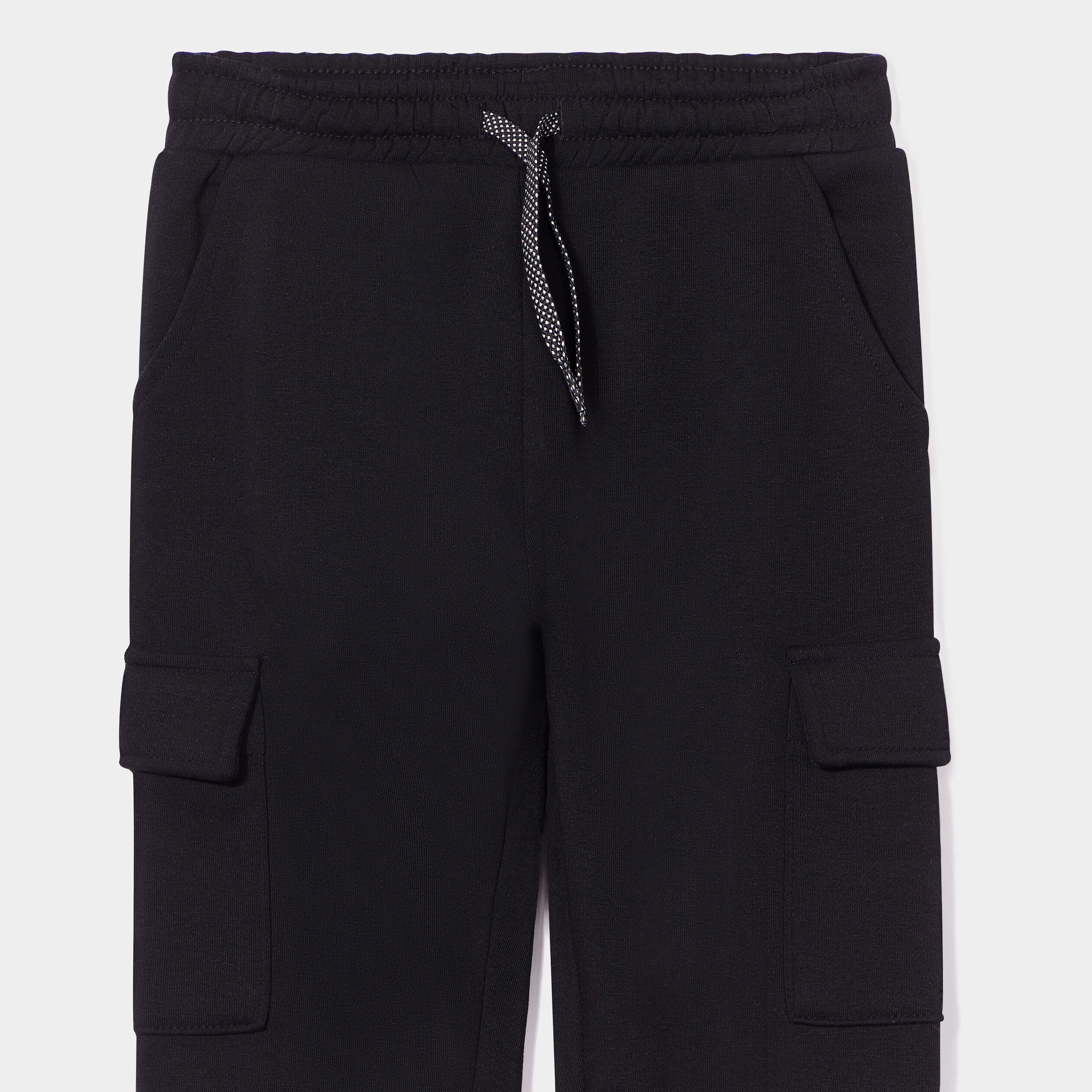 Pantalon de jogging cargo bas élastiqué noir fille | La Halle