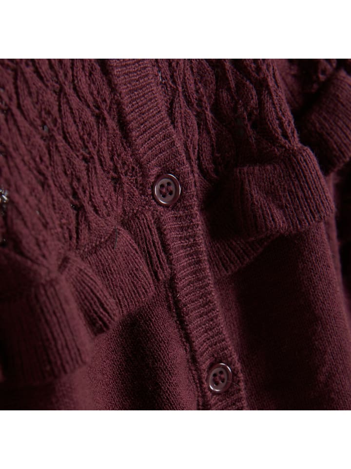 Minymo Strickjacke MICardigan Knit - 123319 KW Strickjacke mit Raffungen in Rot günstig kaufen