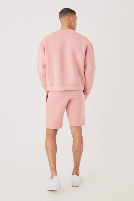 Kurzer kastiger Oversize Sweatshirt-Trainingsanzug