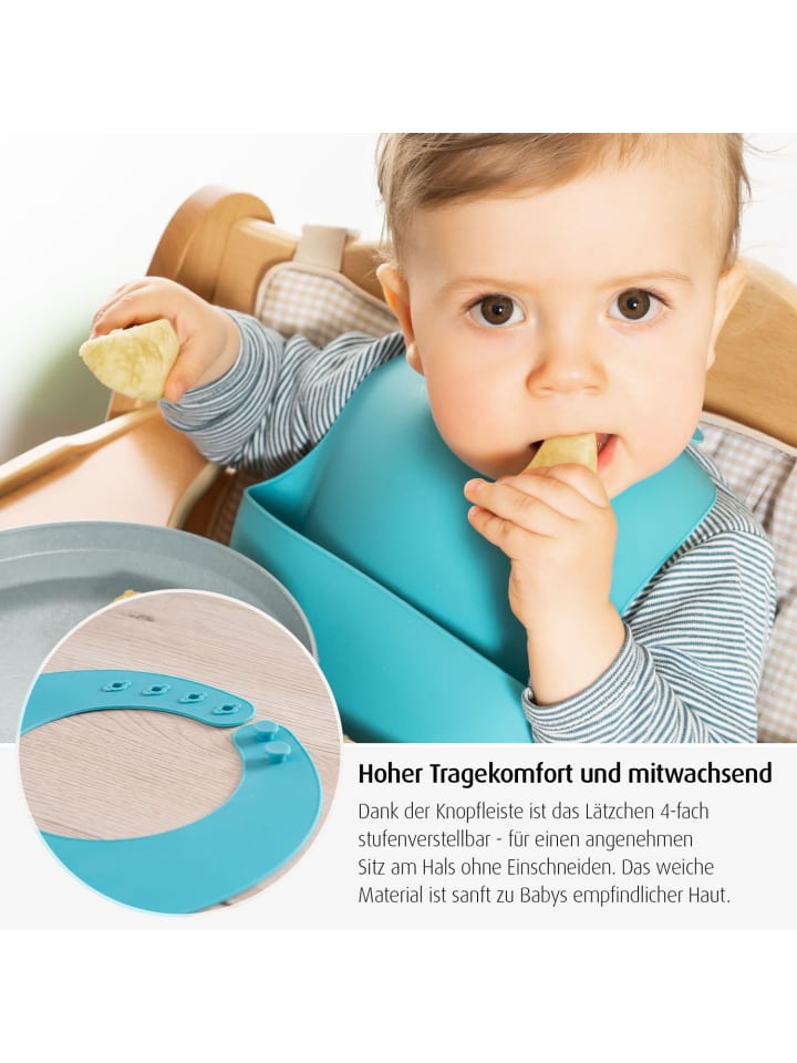 Reer Eat'n Tidy Silikon-Lätzchen in Blau ab 3 Monate günstig kaufen onesize