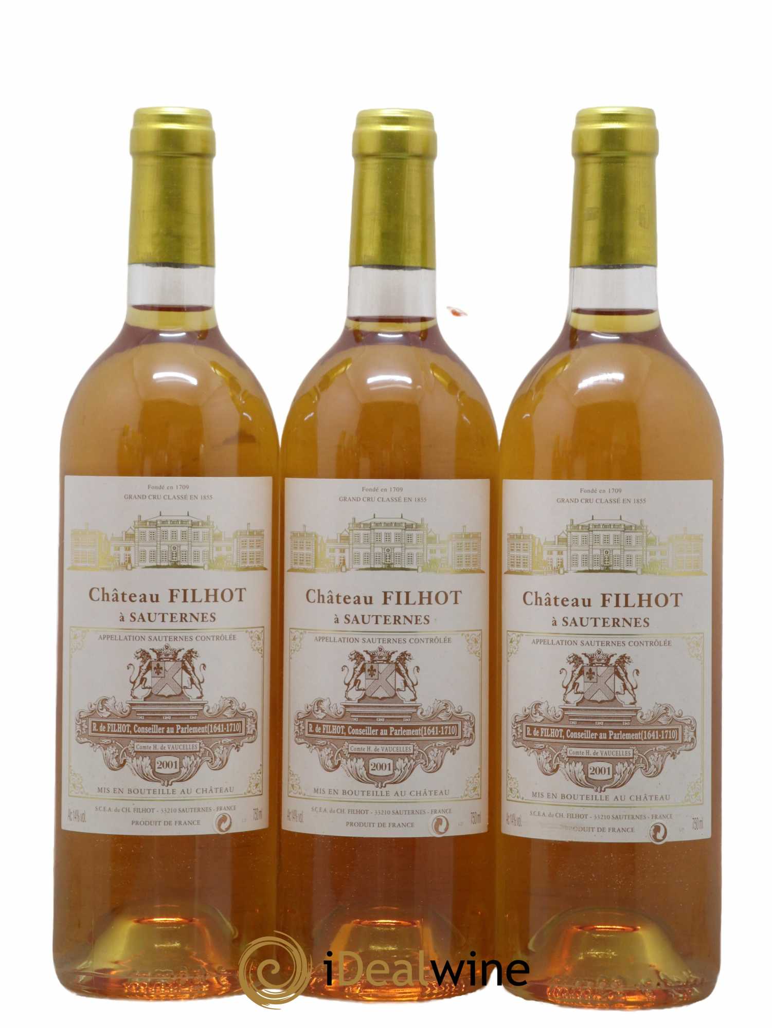 Château Filhot 2ème Grand Cru Classé  2001 - Lot de 12 Bouteilles