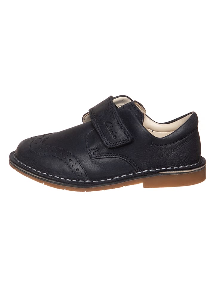 Clarks Leder-Halbschuhe in Schwarz günstig kaufen