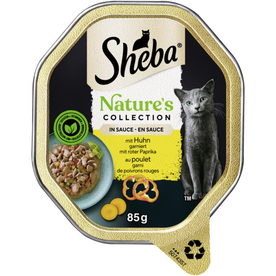 Sheba Nature's Collection in Sauce mit Huhn garniert mit roter Paprika 85G