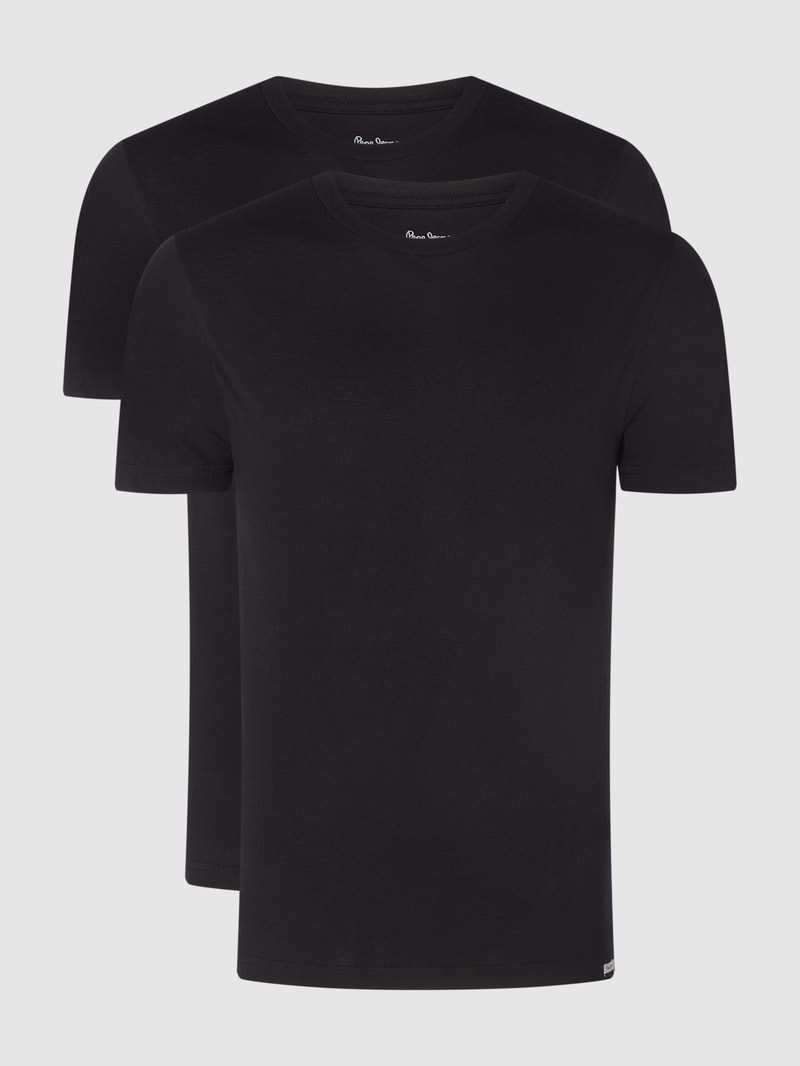 T-Shirt aus Baumwolle im 2er-Pack in schwarz