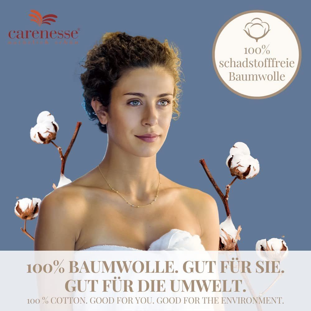 Carenesse Handtuch Set 4x Handtuch, 2x Duschtuch, 2x Badvorleger grau, 8-tlg. Set, Baumwolle, Waffelmuster & Bordüre I Frottee Handtücher fusselfrei & saugstark