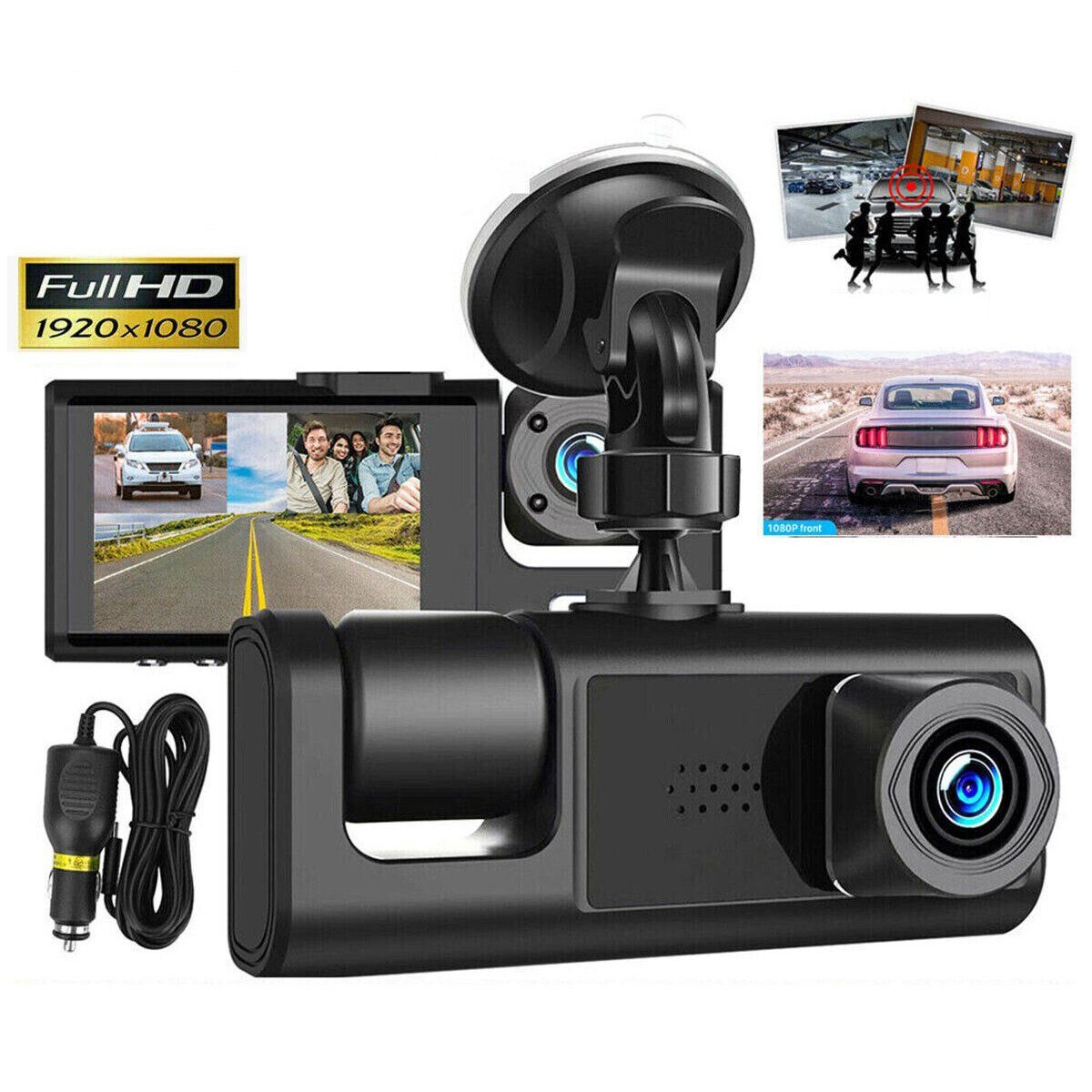 Yoyaxi 1080P Doppelobjektiv-Auto-Dashcam-Recorder, G-Sensor Dashcam (Vorder- und Rückkamera, Video-DVR)