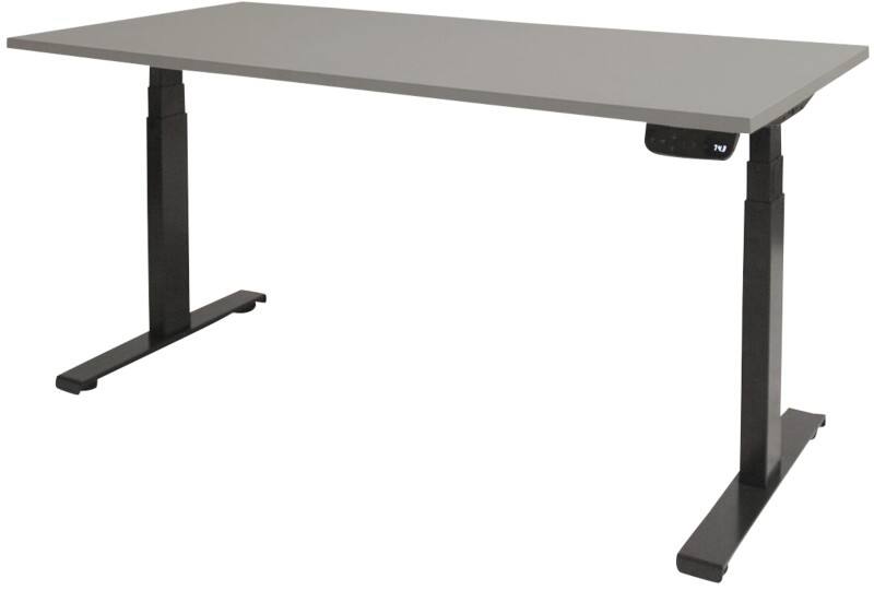Schaffenburg Höhenverstellbar Sitz-Stehschreibtisch Rechteckig Holz Schwarz T-Fuß 1.800 x 800 x 645 mm