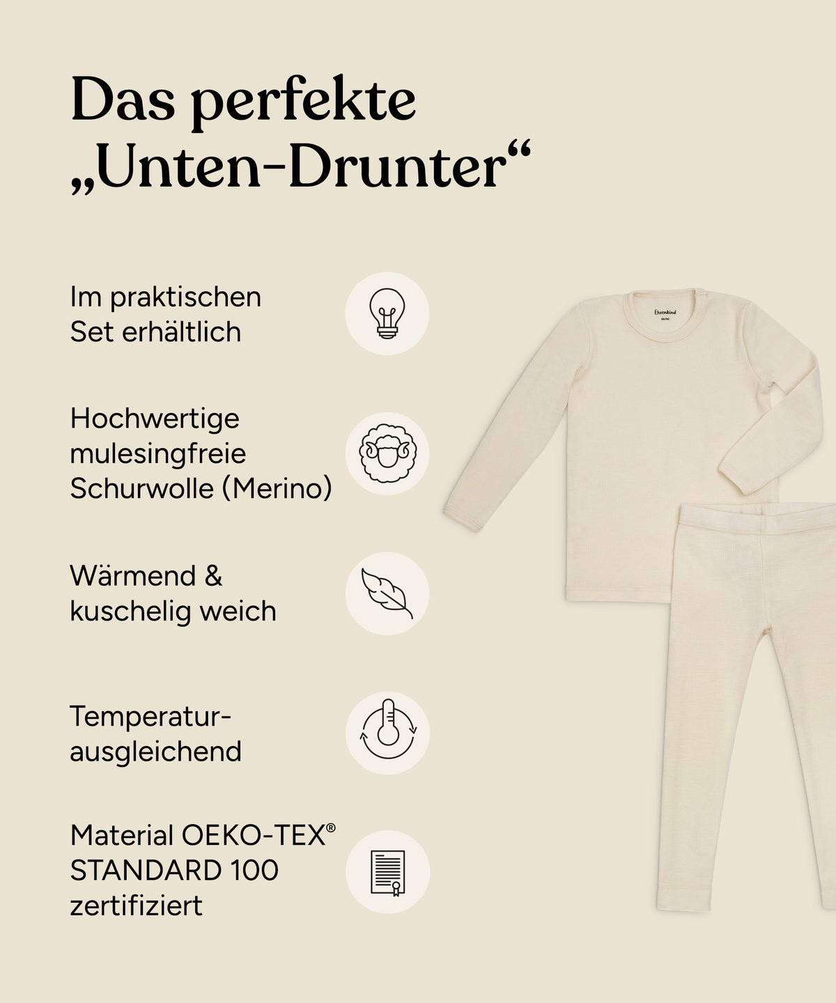 Merino Unterwäsche Kinder