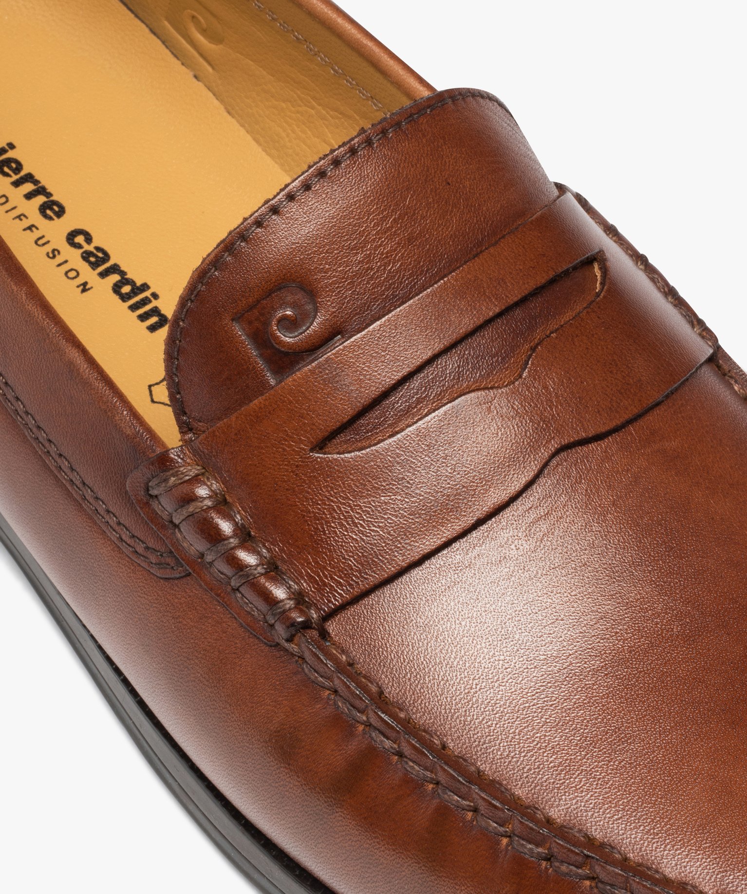 Mocassins homme unis en cuir et à talon plat - Pierre Cardi... marron | GEMO